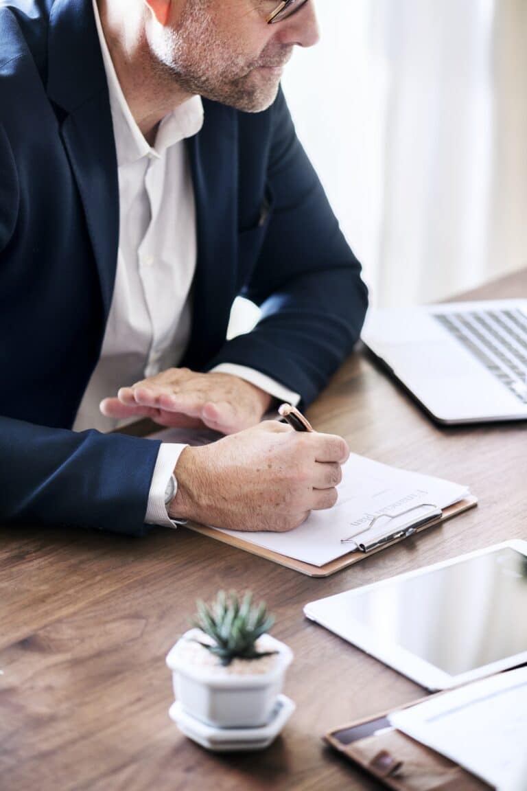 White business man working in the office